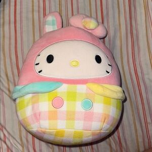 Squishmallows Hello Kitty Sanrio 8" Easter Pastel Gingham Plush Toy, nwot